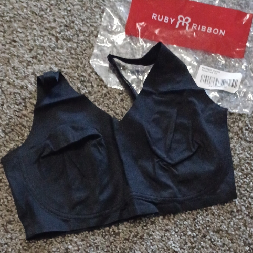 New Ruby Ribbon Black Bralette Seamless Bra